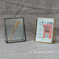 Cadre photo en verre rectangle d'or antique simple